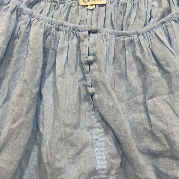 Poupette St Barth Blue Off The Shoulder Crop Blouse sz OS - Picture 6 of 11